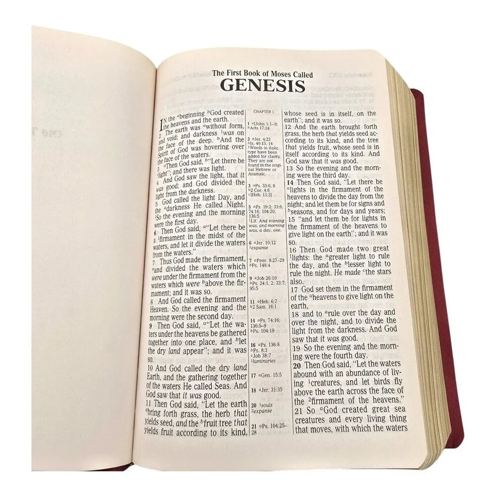 Holy Bible NKJV Giant Print Center-Column Reference Bible Red Faux Leather 1982 - Picture 9 of 16